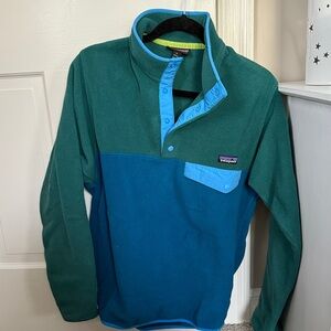 Patagonia Teal and Aqua Snap-T Fleece